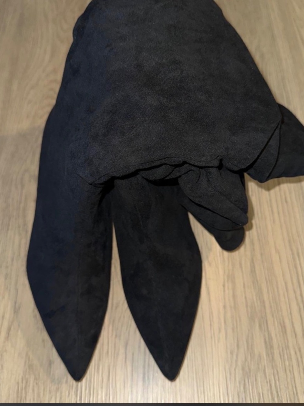 NWT Time and Tru Black Slouchy Pointed Toe Heeled Boots Size 7